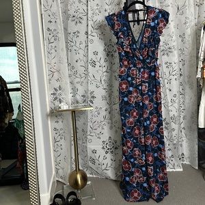Long Floral Romper by Band of Gypsies S Navy Burgundy